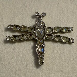 Vintage Elegant Silver Crystal Dragonfly Hair Accessory
